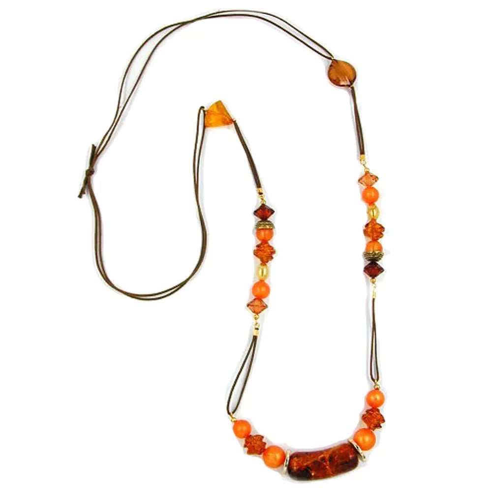 Kette, braun - crash, orange - braun - gold