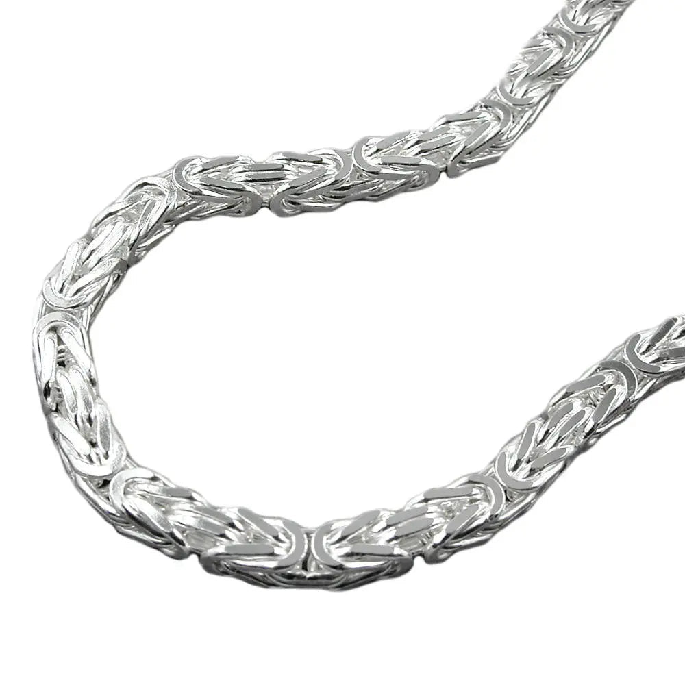 Kette ca.4mm Königskette vierkant glänzend Silber 925