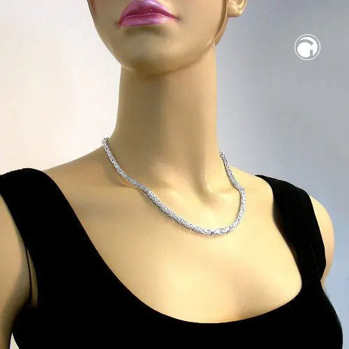 Kette ca.4mm Königskette vierkant glänzend Silber 925