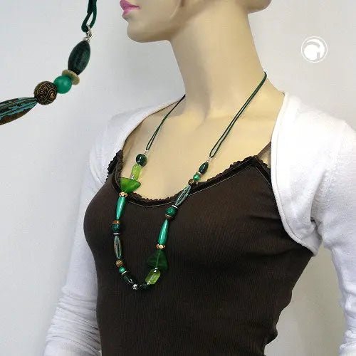 Kette, mint - patina - dunkelgrün - bicolor