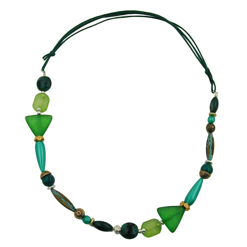 Kette, mint - patina - dunkelgrün - bicolor