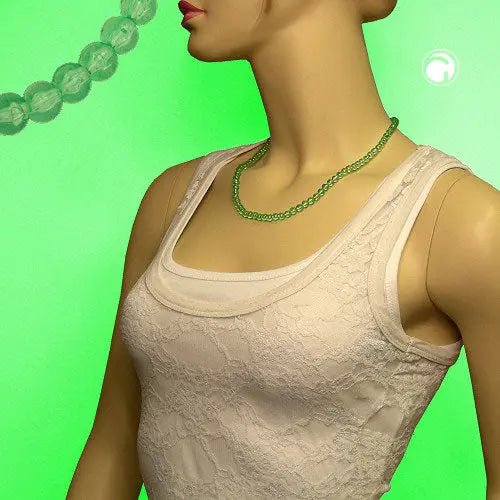 Kette, Perle, 6, kiwi - transparent