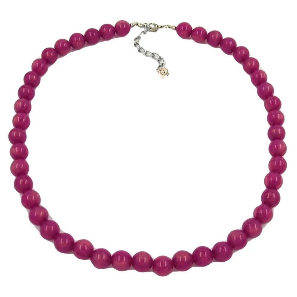 Kette, Perlen 10mm flieder - seidig, 45cm
