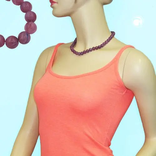 Kette Perlen 10mm flieder - violett