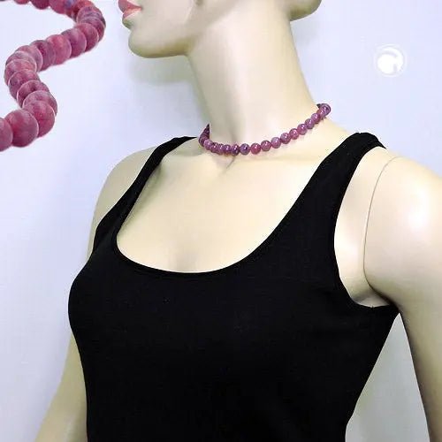 Kette Perlen 10mm flieder - violett