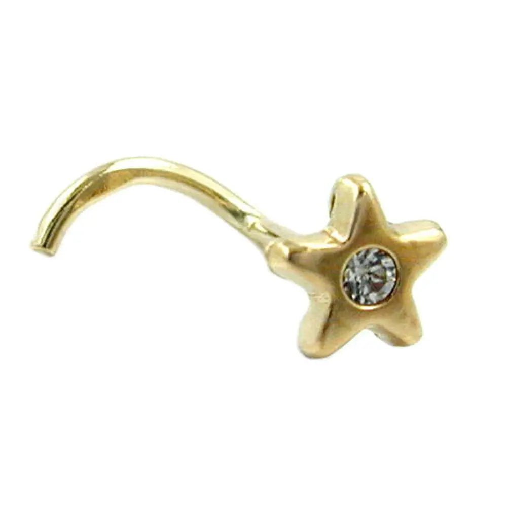 Nasenstecker 4mm Stern mit Zirkonia wei§ 14Kt GOLD