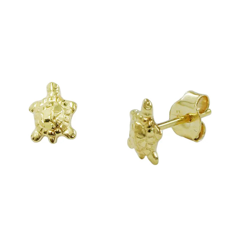 Ohrstecker Ohrring 7x5,5mm Schildkršte glŠnzend diamantiert 9Kt GOLD