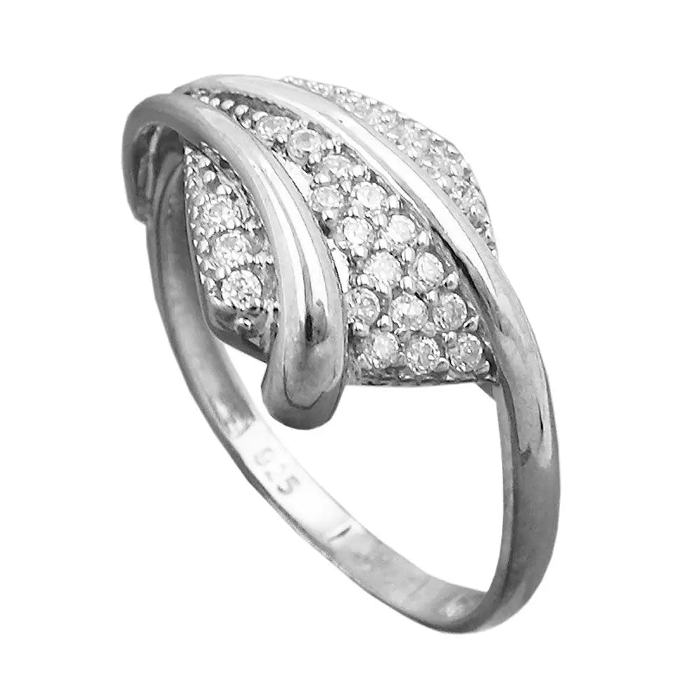 Ring 11mm mit vielen Zirkonias glŠnzend rhodiniert Silber 925