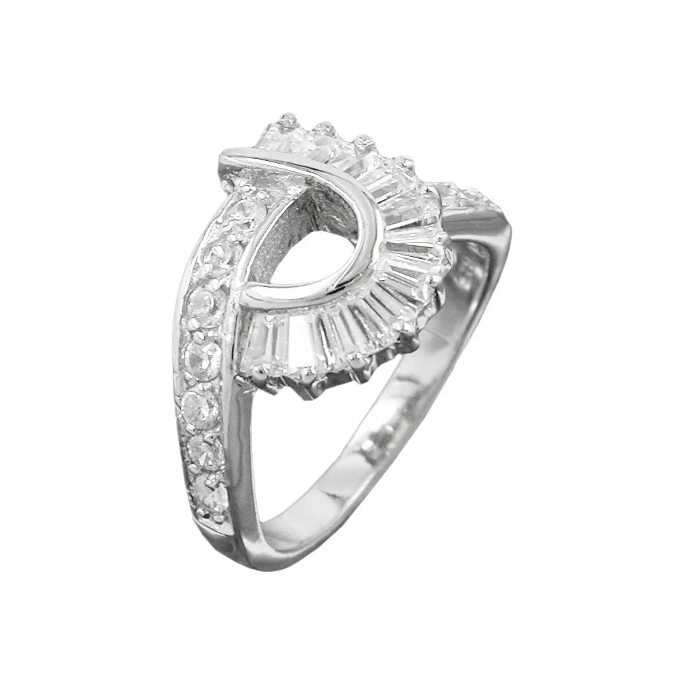 Ring 14mm mit vielen Zirkonias glŠnzend rhodiniert Silber 925