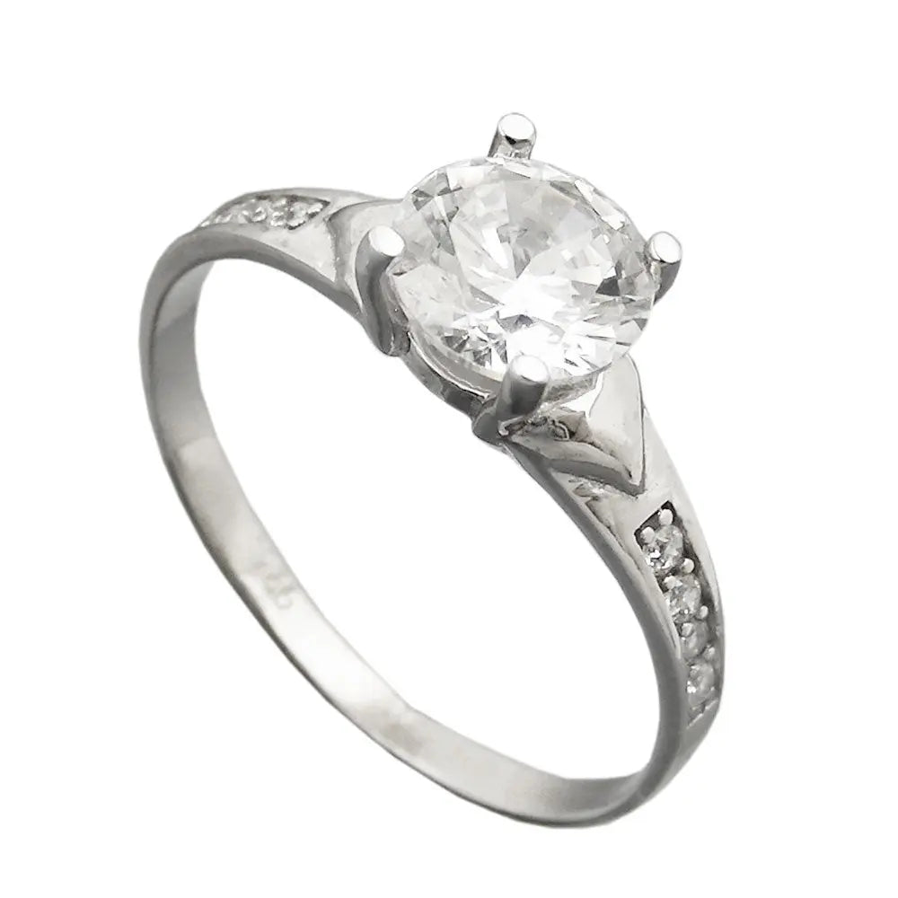 Ring 8mm Zirkonias glänzend rhodiniert Silber 925
