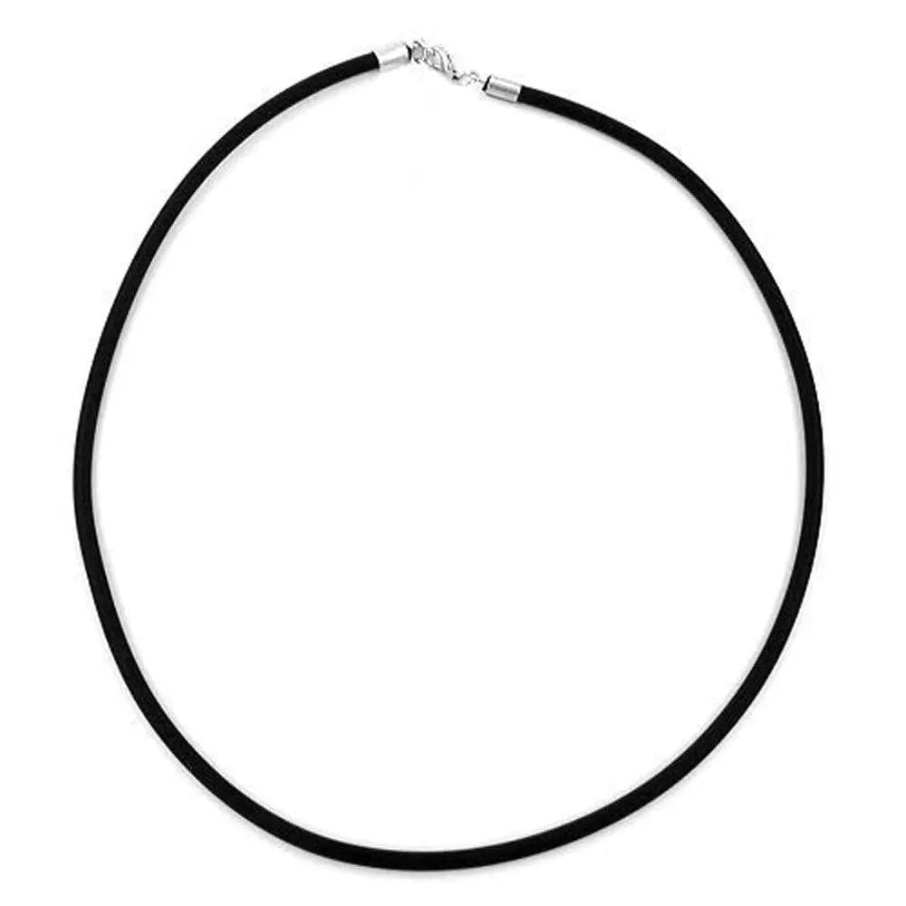 Rundschnur 4mm Vollgummikette Naturkautschuk Verschluss silberfarbig