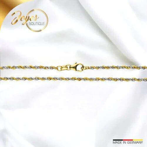 Goldkette kaufen: Goldkette Kordelkette: Hohl, 2.1 mm, Bicolor 585 - 14 Kt - Joyes Boutique