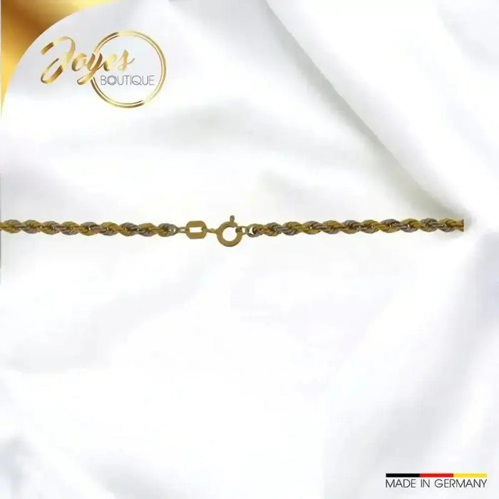 JB Herren Collier Kordelkette hohl 2,7 mm Bicolor 585 14 Kt 42 cm: Ein zeitloses Schmuckstück von höchster Qualität - Joyes Boutique