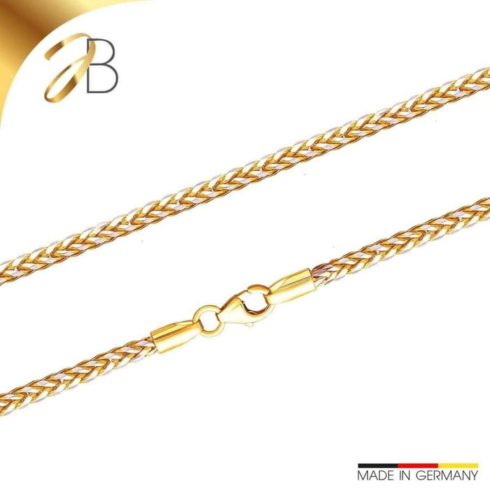 Goldkette kaufen: JB Collier Kordelkette: Hohl, 2.1 mm, Bicolor 585 - 14 Kt - Joyes Boutique