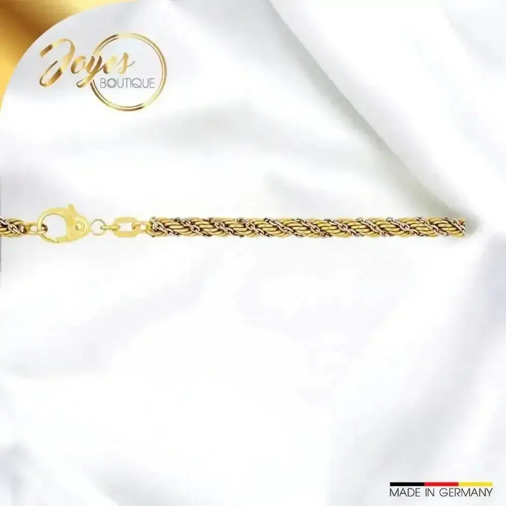 Die Eleganz des JB Herren Collier Kordelkette hohl 3,3 mm Bicolor 585 14 Kt - Joyes Boutique