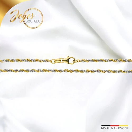 Goldkette kaufen: Goldkette Kordelkette: Hohl, 2.1 mm, Bicolor 585 - 14 Kt - Joyes Boutique