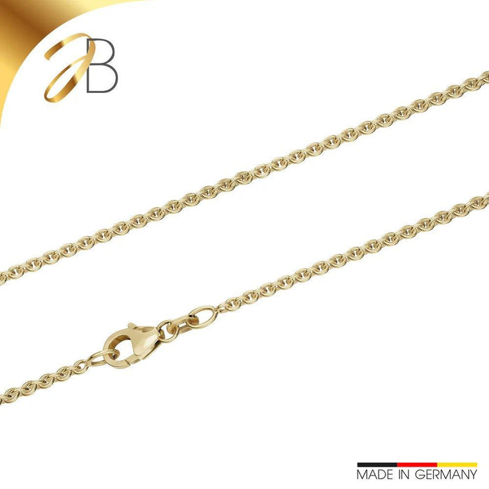 Goldkette kaufen: JB Collier Kordelkette: Hohl, 2.1 mm, Bicolor 585 - 14 Kt - Joyes Boutique