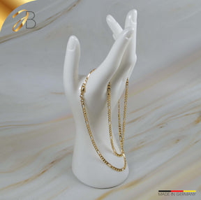 JB Edle Goldkette Figarokette 585 14K Gold 3,4 mm 45-60 cm