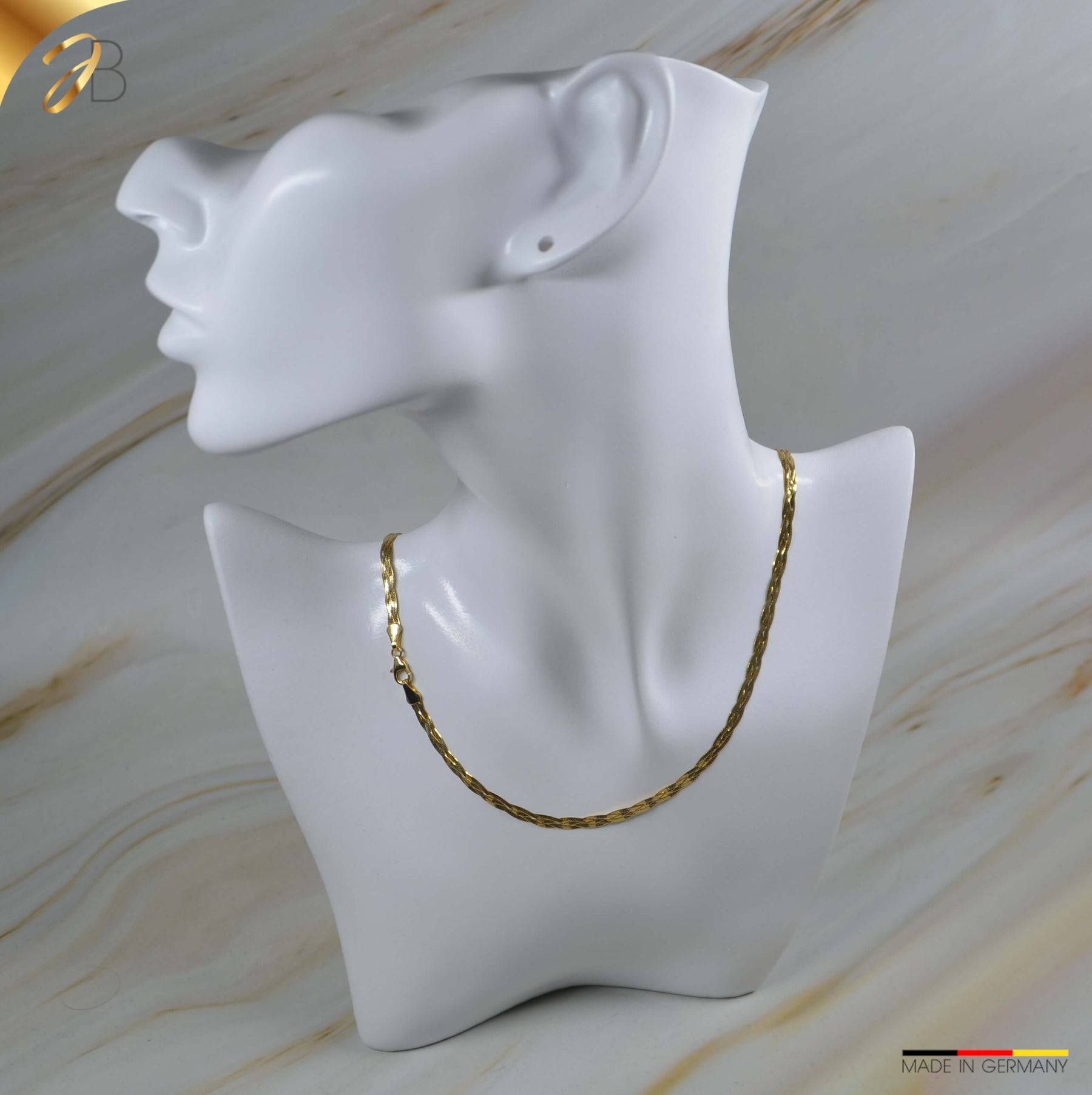 JB Collier Herringbonekette 375 Gelbgold 9 Kt 3,8 mm
