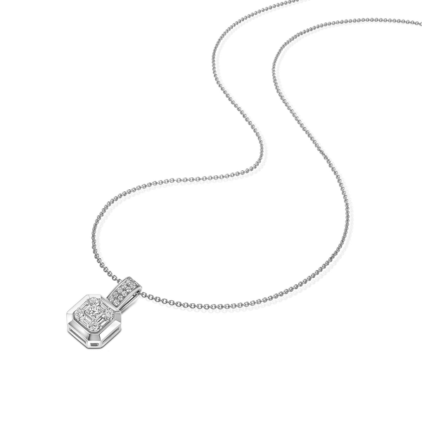 JB Collier Ankerkette 16 Brill 0,13 ct. VS G 5 Dia (SC) 0,20 ct. VS G 45 cm