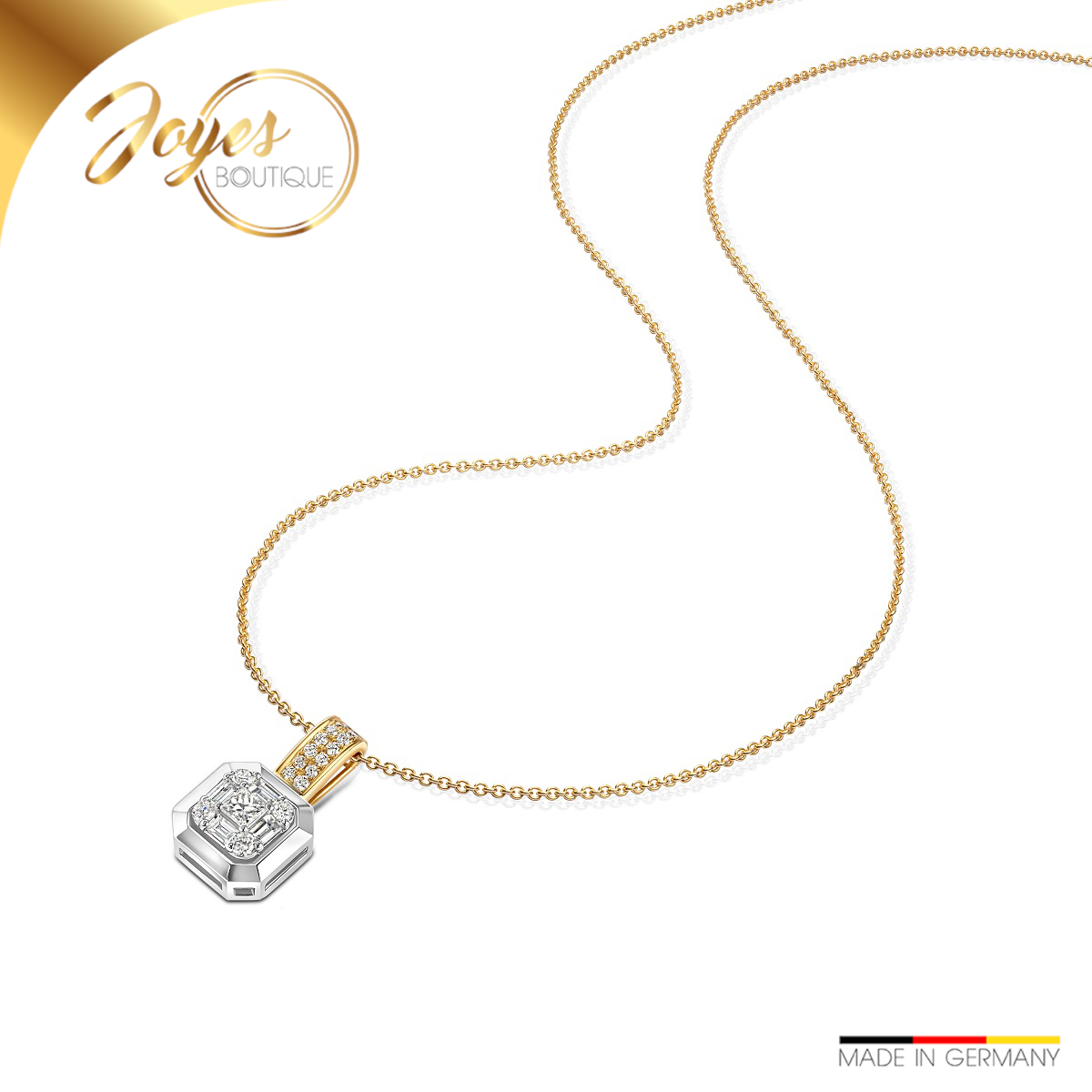 JB Collier Ankerkette 16 Brill 0,13 ct. VS G 5 Dia (SC) 0,20 ct. VS G 45 cm