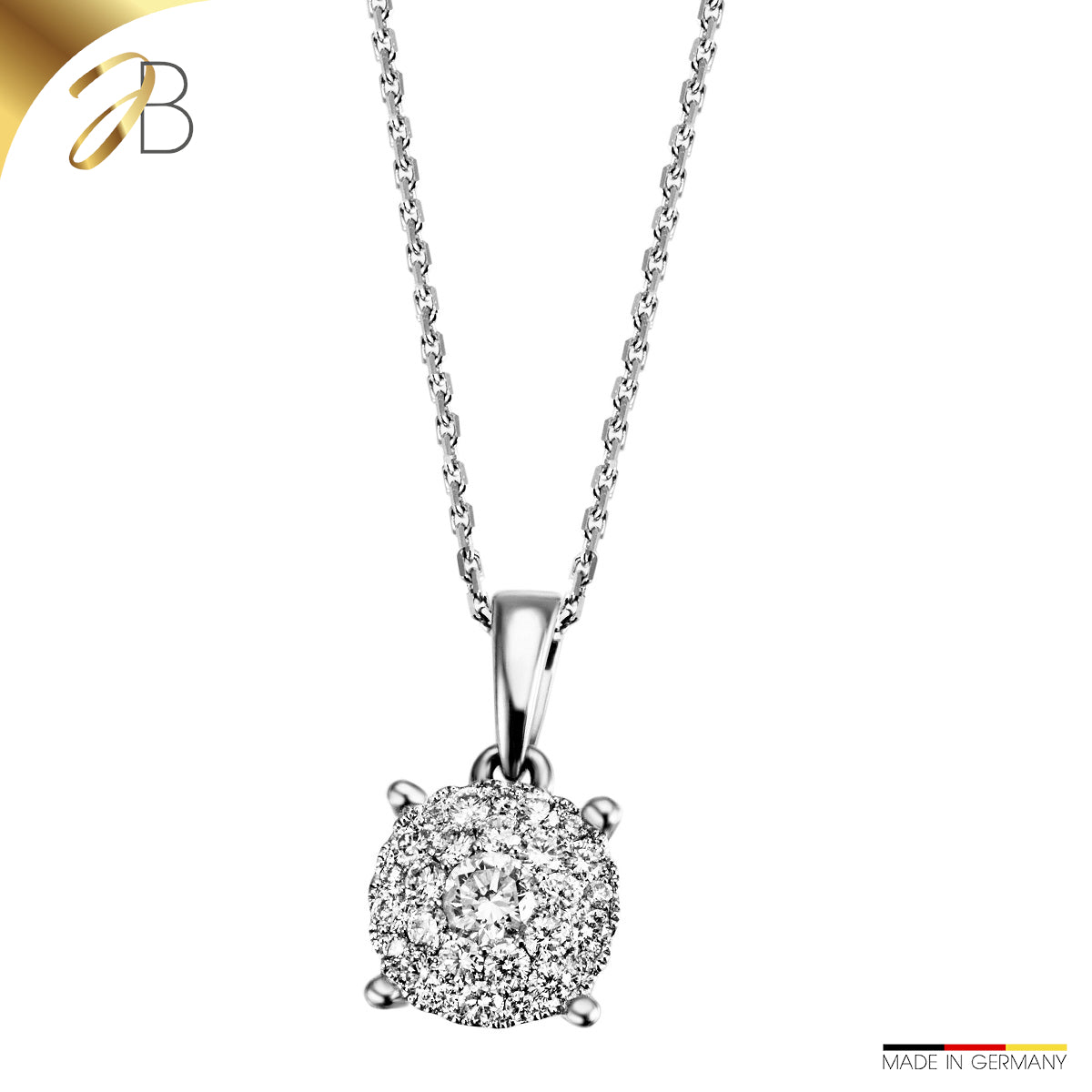 JB Ankerkette 585 14 Karat Gelb 28 Brillanten 0,40ct. 45 cm
