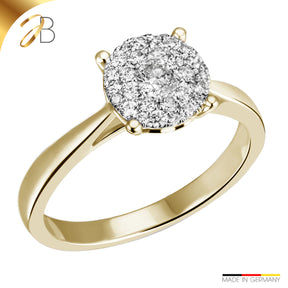 JB Damenring 585 14 Karat Gelb oder Weiß 28 Brillanten 0,42ct. SI H