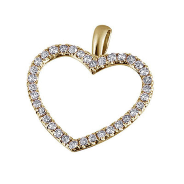 JB Anhänger Herz Gold 585 oder 750 Gelb 30 Brillanten 0,14 ct. SI H