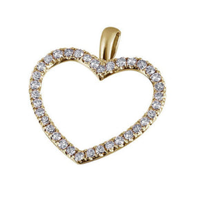 JB Anhänger Herz Gold 585 oder 750 Gelb 30 Brillanten 0,14 ct. SI H