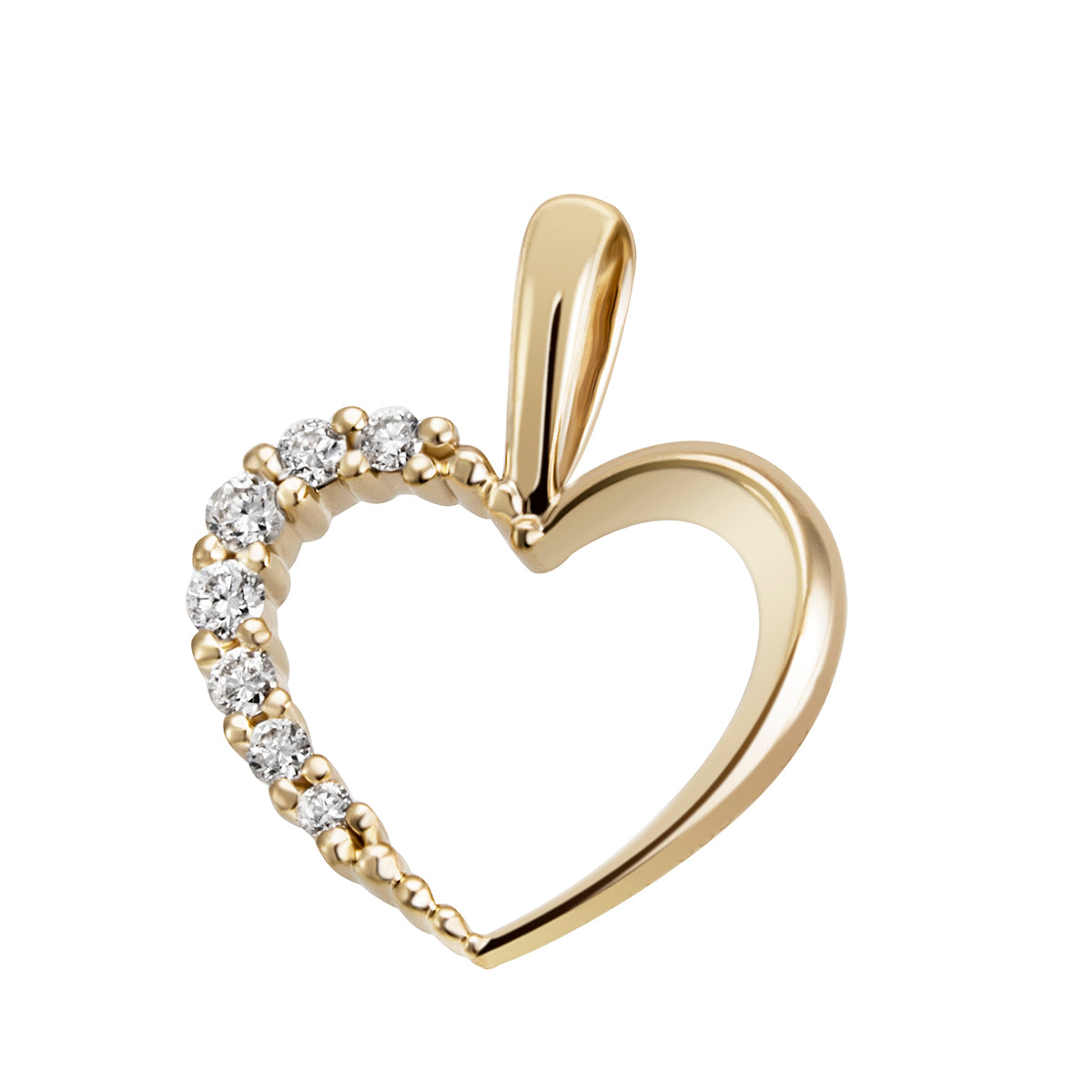 JB Anhänger Herz Gold 585 oder 750 Gelb 7 Brillanten 0,05 ct. SI H
