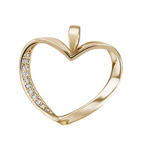 JB Anhänger Herz Gold 585 oder 750 Gelb 12 Brillanten 0,04 ct. SI H