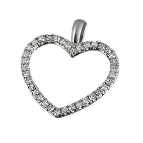 JB Anhänger Herz Gold 585 oder 750 Weiß 30 Brillanten 0,14 ct. SI H