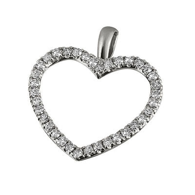 JB Anhänger Herz Gold 585 oder 750 Weiß 30 Brillanten 0,14 ct. SI H