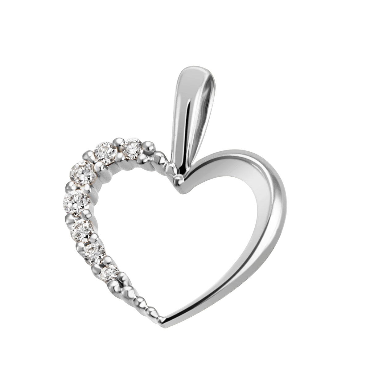JB Anhänger Herz Gold 585 oder 750 Weiß 7 Brillanten 0,05 ct. SI H