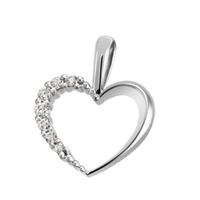 JB Anhänger Herz Gold 585 oder 750 Weiß 7 Brillanten 0,05 ct. SI H