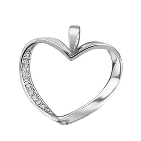 JB Anhänger Herz Gold 585 oder 750 Weiß 12 Brillanten 0,04 ct. SI H