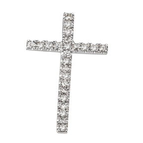 JB Anhänger Kreuz Gold 585 oder 750 Weiß 24 Brillanten 0,16 ct. SI H