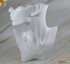 JB Edle Goldkette Ankerkette diamantiert 585 - 14 K Gold 1,3 mm 36 cm