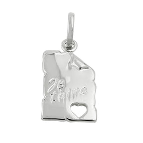 Anhänger 22x12mm Je t- aime Silber 925 -   91627