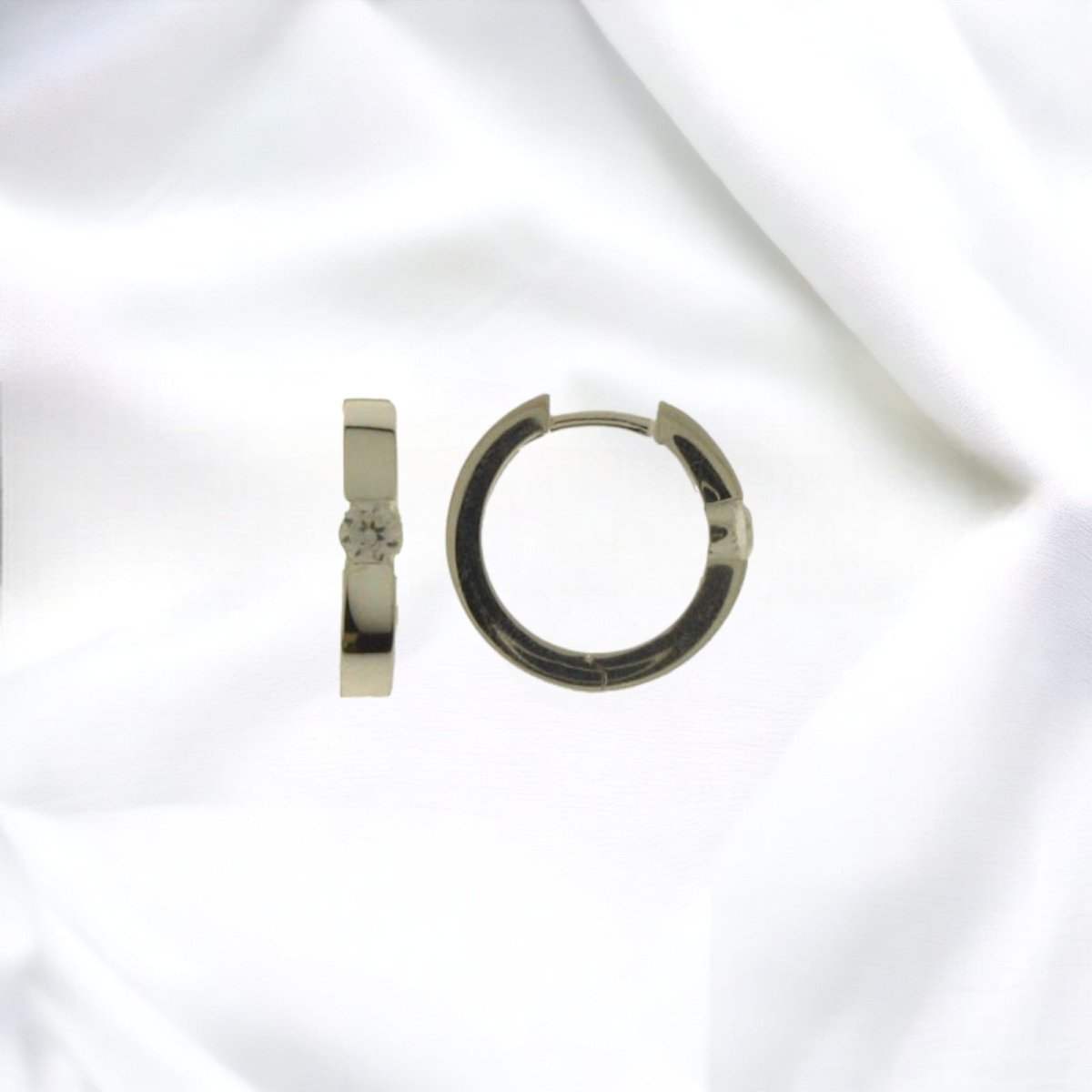 JB Edle Ohrschmuck Creole 925 - Silber 3,2 mm 16,9 mm