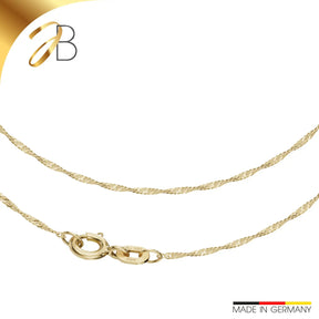 JB Edle Goldkette Singapurkette 585 - 14 K Gold 1,0 mm 40 cm