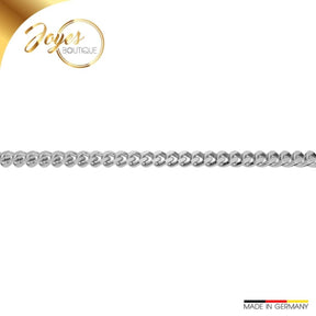 JB Edle Goldkette Zopfkette 585 - 14 K Weißgold 1,3 mm 40 cm
