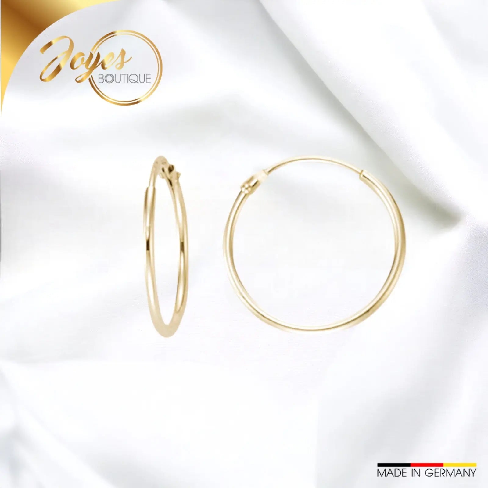 JB Edle Ohrschmuck Creole 333 - 8 Kt Gold 1,3 mm 13 mm