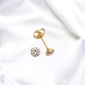 JB 1 Paar Ohrstecker mit Zirkonia Stein 333 - Gelbgold 8 Kt