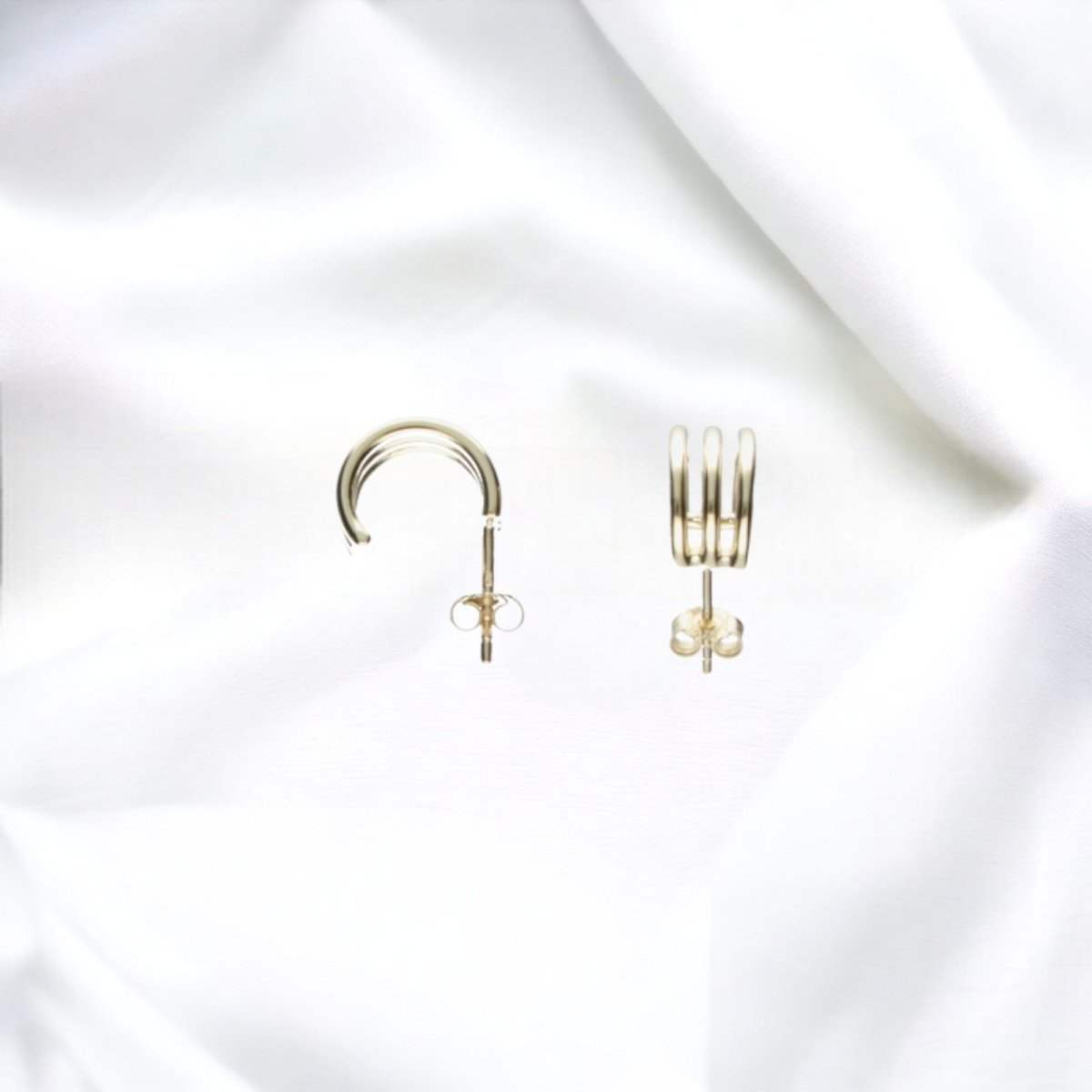 JB 1 Paar Ohrstecker Zirkonia Stein 375 - 9 Kt Gelbgold 2.8 g