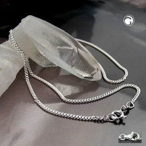 Kette 1,7mm Flachpanzerkette 2x diamantiert Silber 925