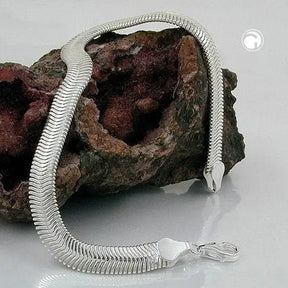 Kette 6x2mm flache Schlangenkette glänzend Silber 925