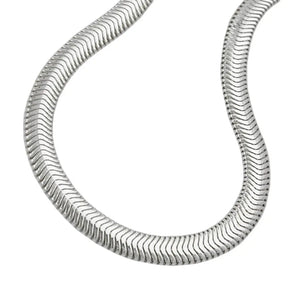 Kette 6x2mm flache Schlangenkette glänzend Silber 925