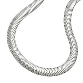 Kette 6x2mm flache Schlangenkette glänzend Silber 925