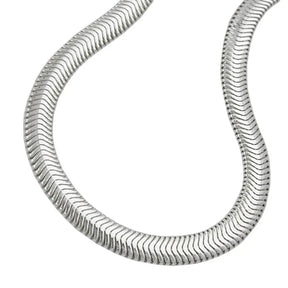 Kette 6x2mm flache Schlangenkette glänzend Silber 925